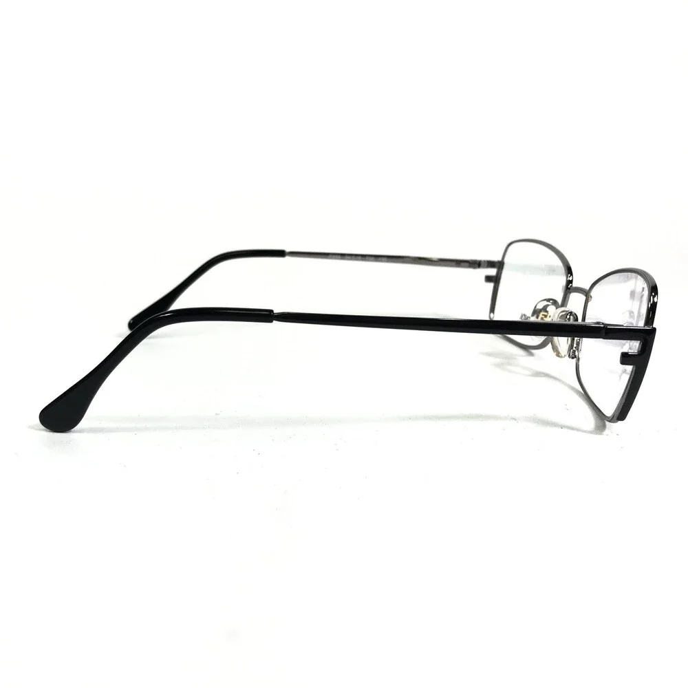 Fendi Eyeglasses Frames F959 730 Shiny NIckel Dark Silver Cat Eye 54-16-135